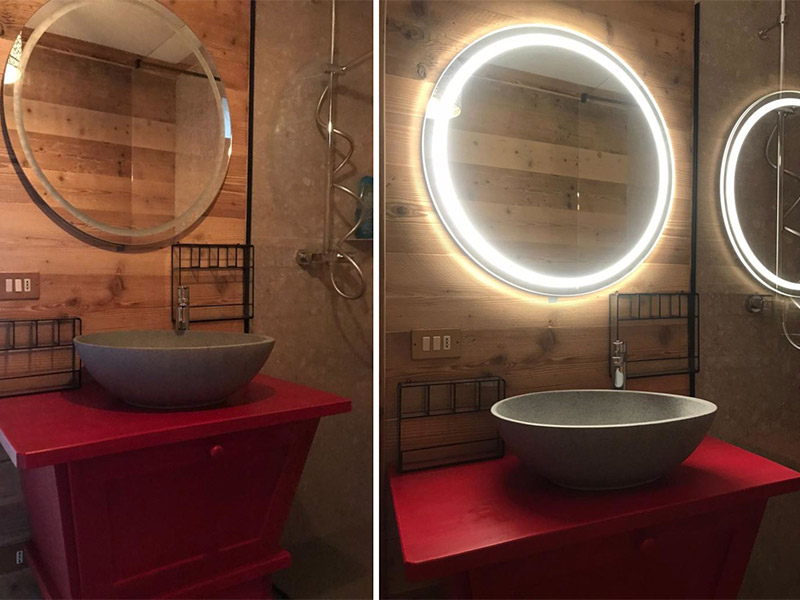 Specchio a led su misura